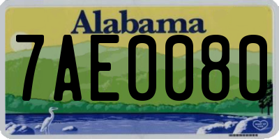 AL license plate 7AE0080