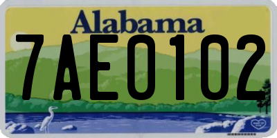 AL license plate 7AE0102