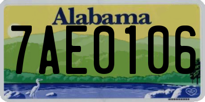 AL license plate 7AE0106