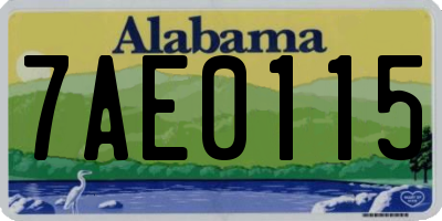 AL license plate 7AE0115