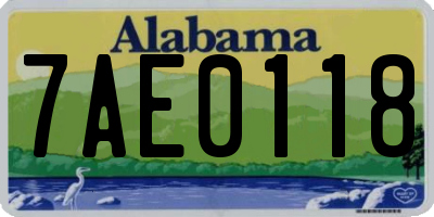 AL license plate 7AE0118