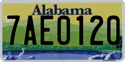 AL license plate 7AE0120