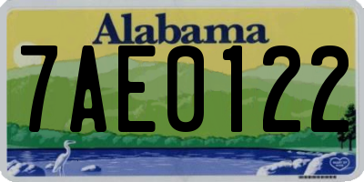 AL license plate 7AE0122