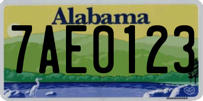 AL license plate 7AE0123