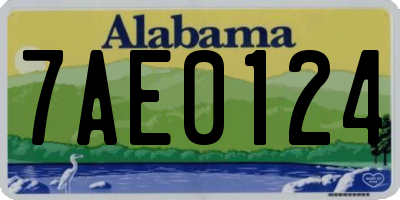 AL license plate 7AE0124