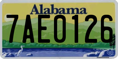 AL license plate 7AE0126