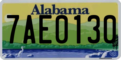 AL license plate 7AE0130
