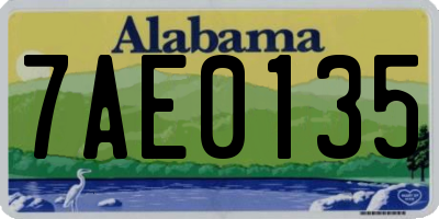 AL license plate 7AE0135