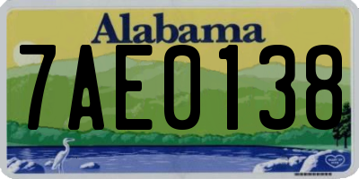 AL license plate 7AE0138