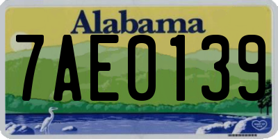 AL license plate 7AE0139