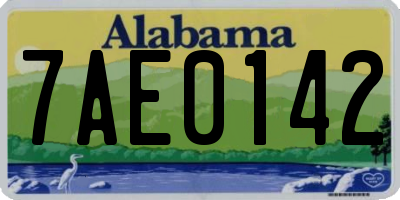 AL license plate 7AE0142