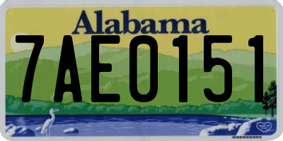 AL license plate 7AE0151
