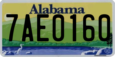 AL license plate 7AE0160