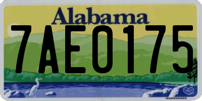 AL license plate 7AE0175