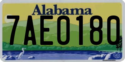 AL license plate 7AE0180