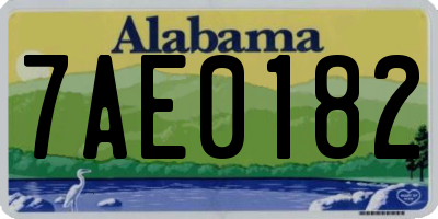 AL license plate 7AE0182