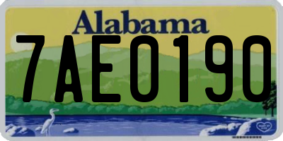 AL license plate 7AE0190