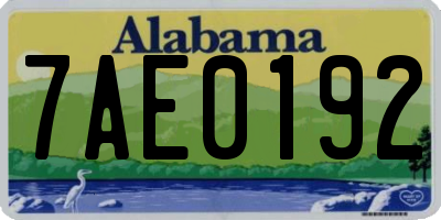 AL license plate 7AE0192