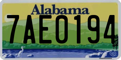AL license plate 7AE0194