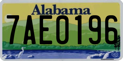 AL license plate 7AE0196