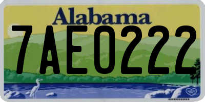 AL license plate 7AE0222