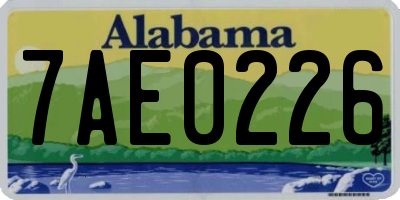 AL license plate 7AE0226