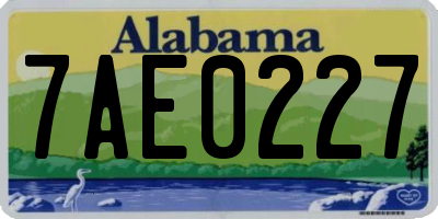 AL license plate 7AE0227