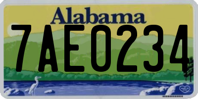 AL license plate 7AE0234