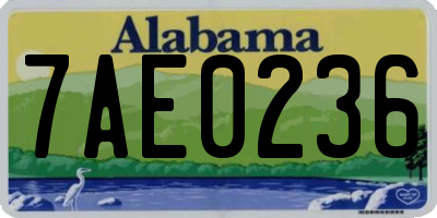 AL license plate 7AE0236