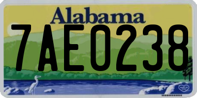AL license plate 7AE0238