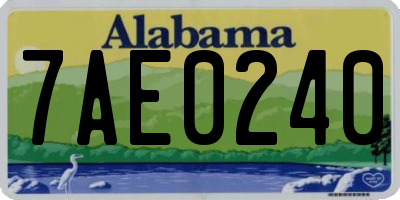 AL license plate 7AE0240
