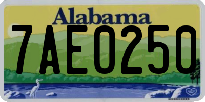 AL license plate 7AE0250