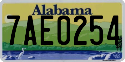 AL license plate 7AE0254