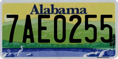 AL license plate 7AE0255