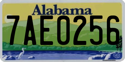 AL license plate 7AE0256