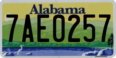 AL license plate 7AE0257