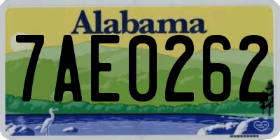 AL license plate 7AE0262