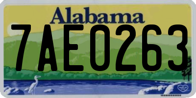 AL license plate 7AE0263