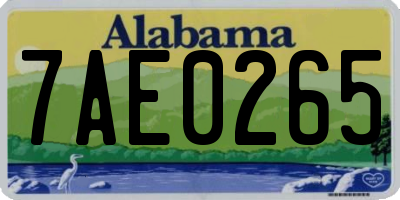 AL license plate 7AE0265