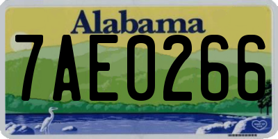 AL license plate 7AE0266