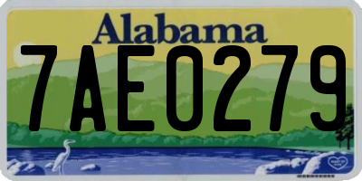 AL license plate 7AE0279