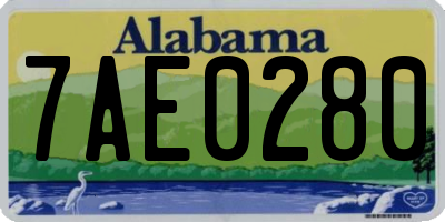 AL license plate 7AE0280