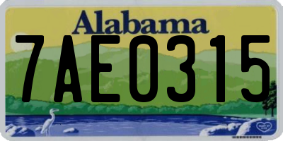 AL license plate 7AE0315