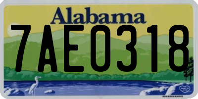 AL license plate 7AE0318