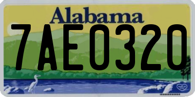 AL license plate 7AE0320