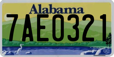 AL license plate 7AE0321