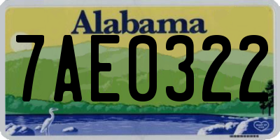 AL license plate 7AE0322
