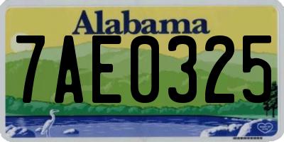 AL license plate 7AE0325