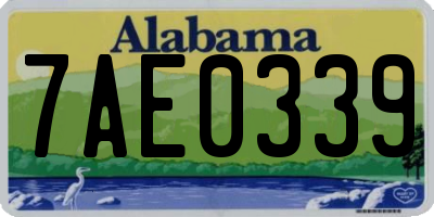 AL license plate 7AE0339