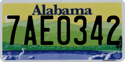 AL license plate 7AE0342